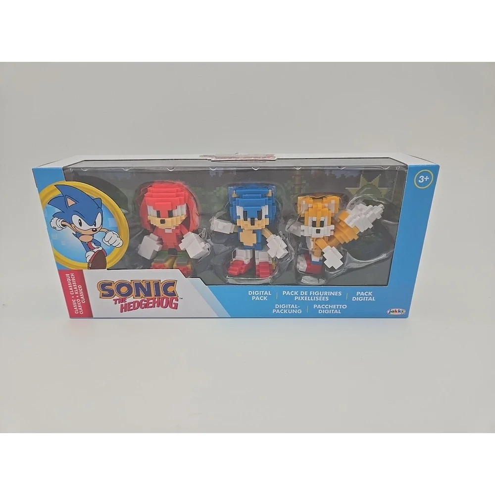 Jakks Pacific‎ Sonic Digital Pack 3 Pixelated 2.5in Figures Blue Multi New